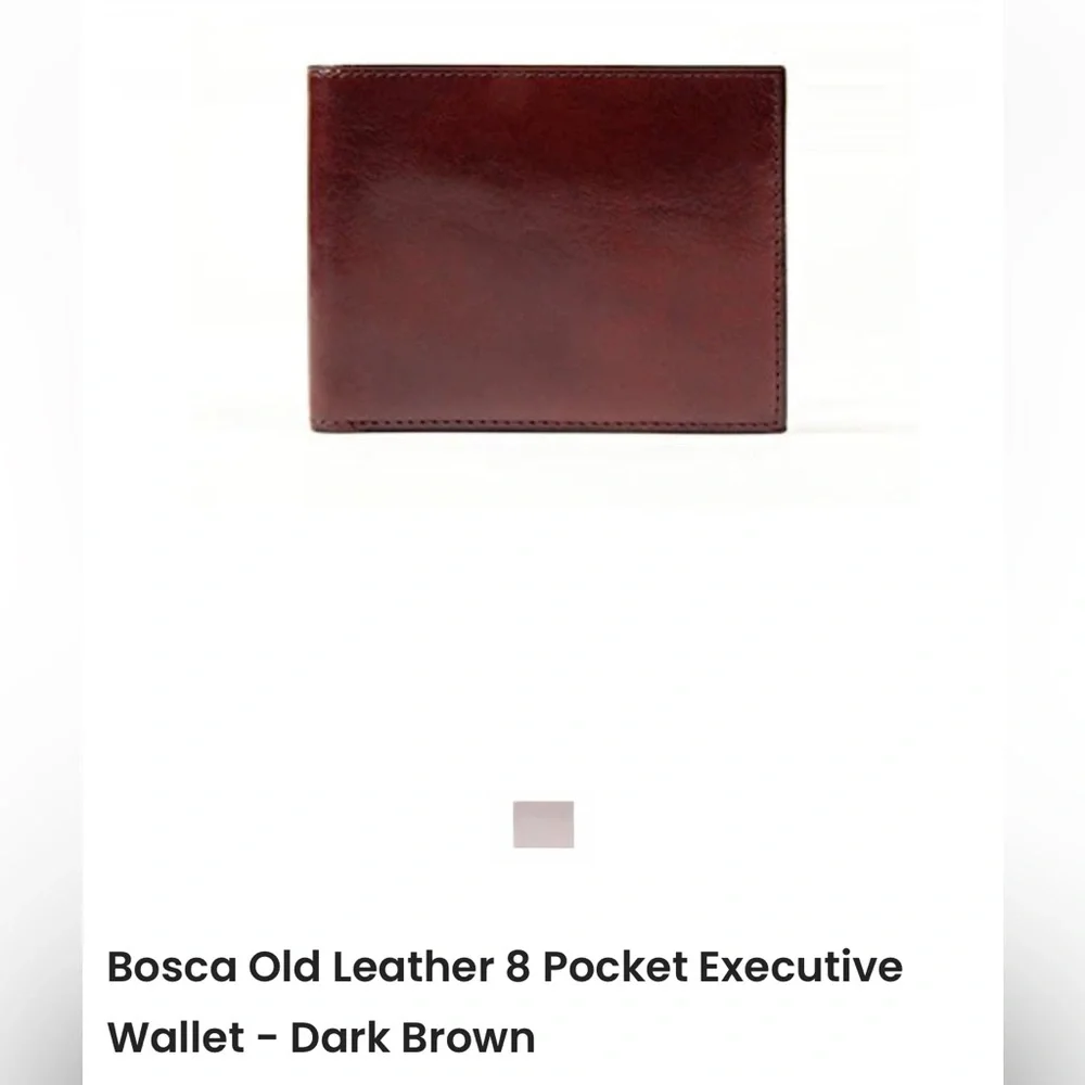 Bosca Leather Card Holde -BOSCA $185 DOLCE ITALIA Italian Made Color: Dark Brown